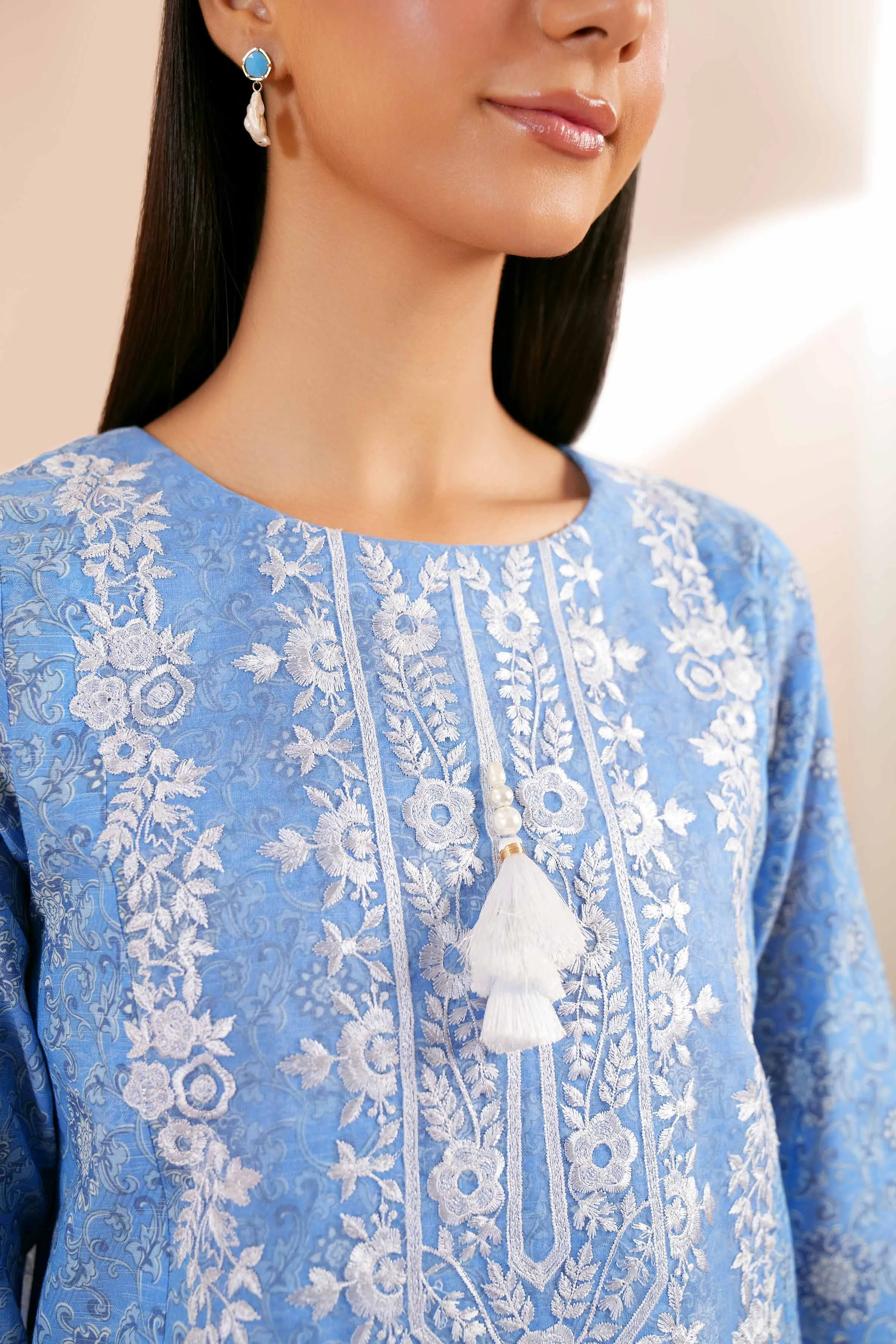2 Piece - Digital Printed Embroidered Suit - 42404442