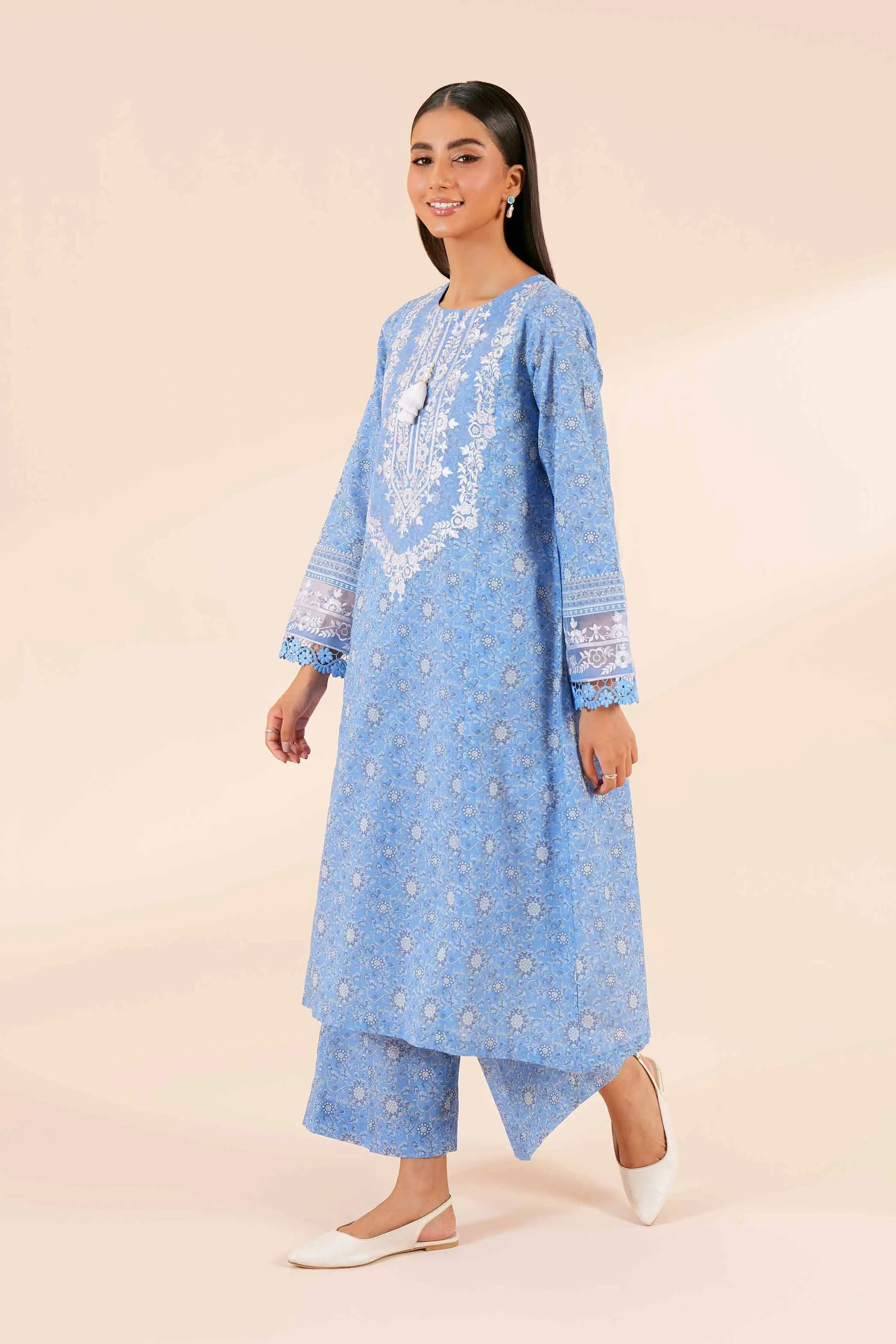 2 Piece - Digital Printed Embroidered Suit - 42404442