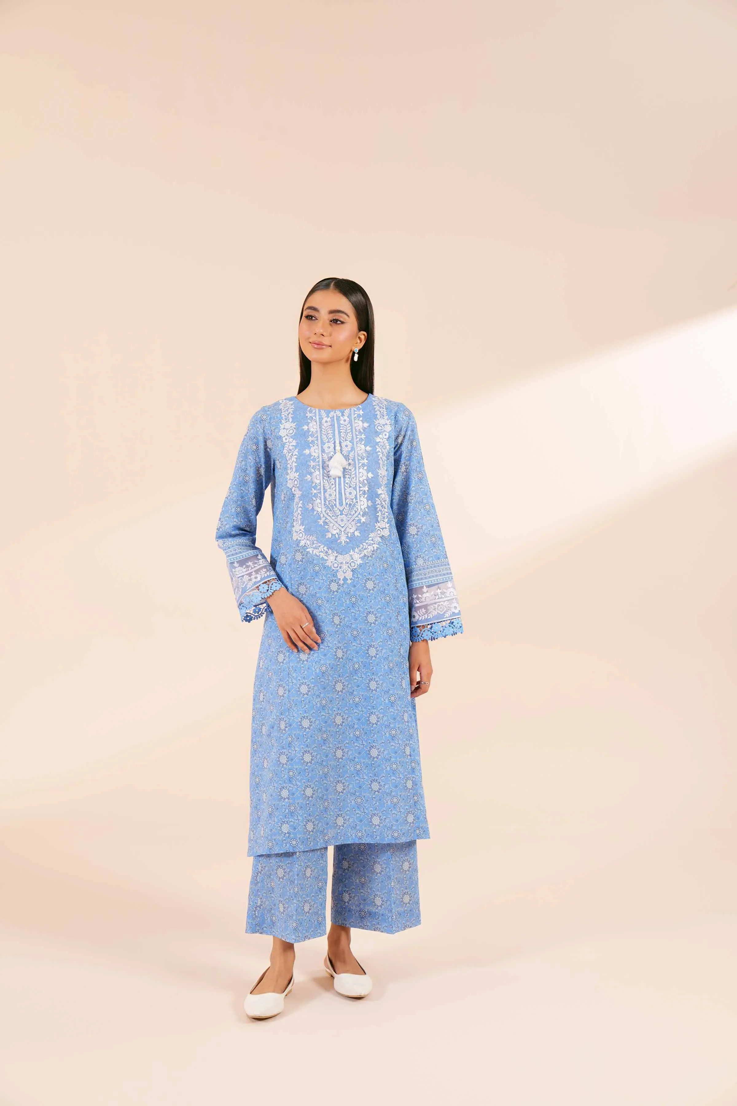 2 Piece - Digital Printed Embroidered Suit - 42404442