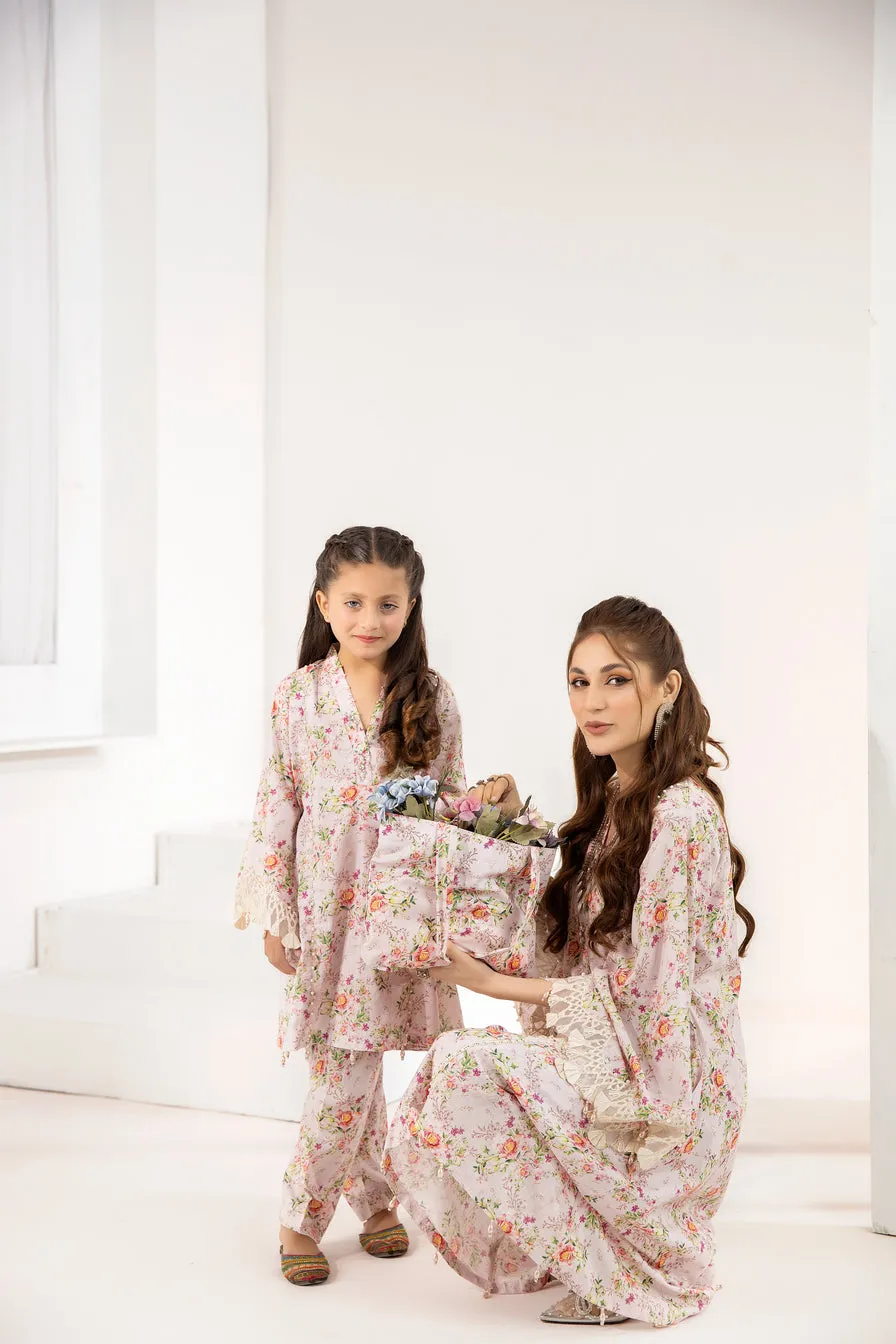 2PC COTTON GIRLS DRESS BY MONA BG01
