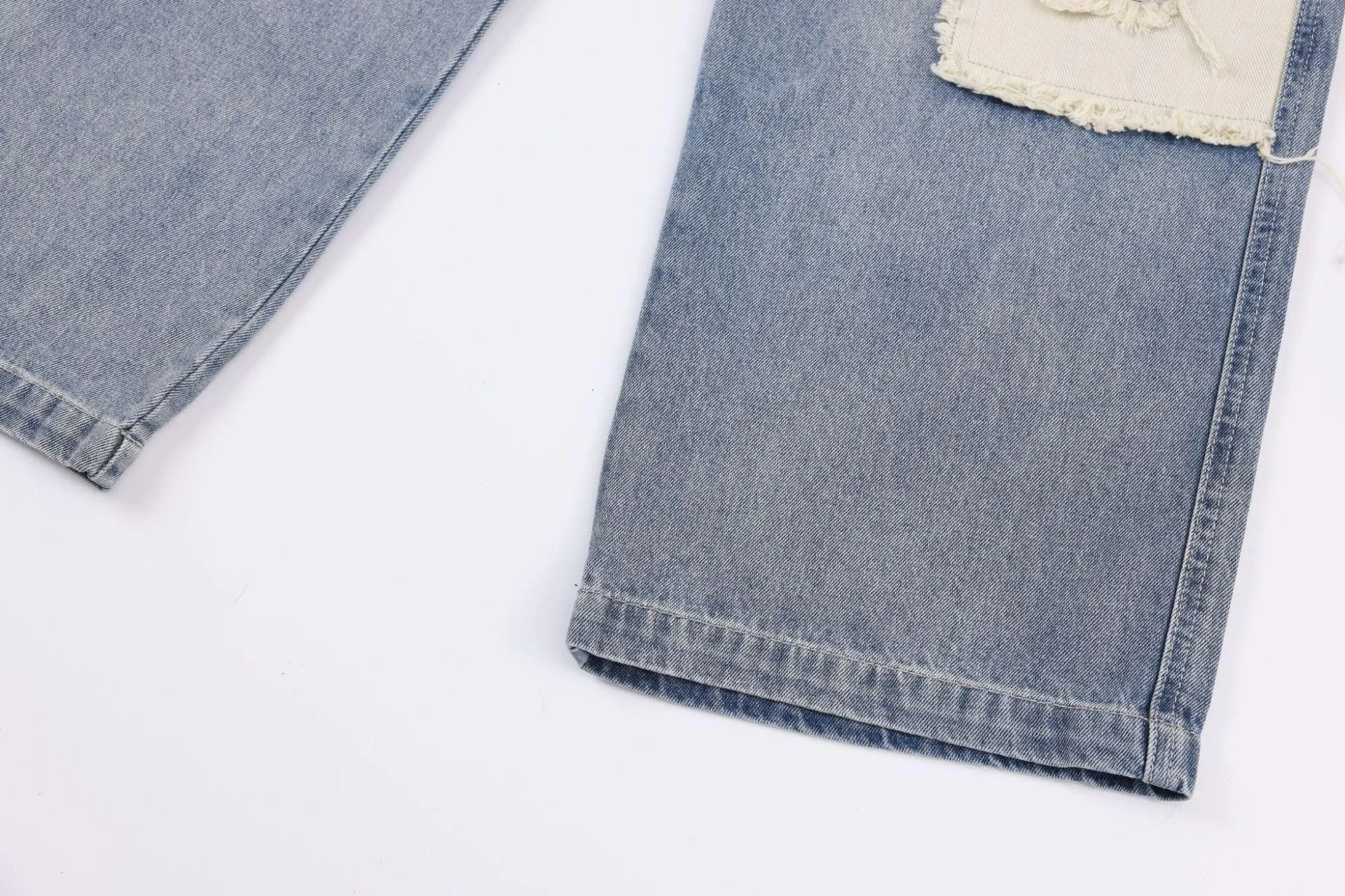 American-style Distressed Heavy Industry Straight Casual Jeans