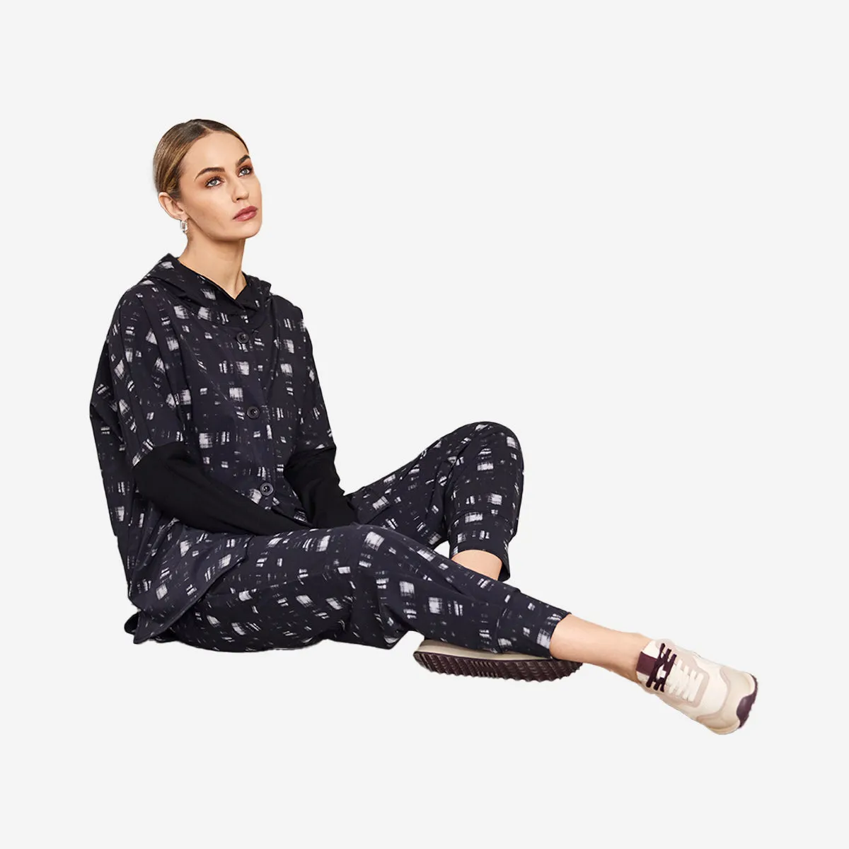 BLUR PRINT TRAVEL FABRIC CUFF TROUSER