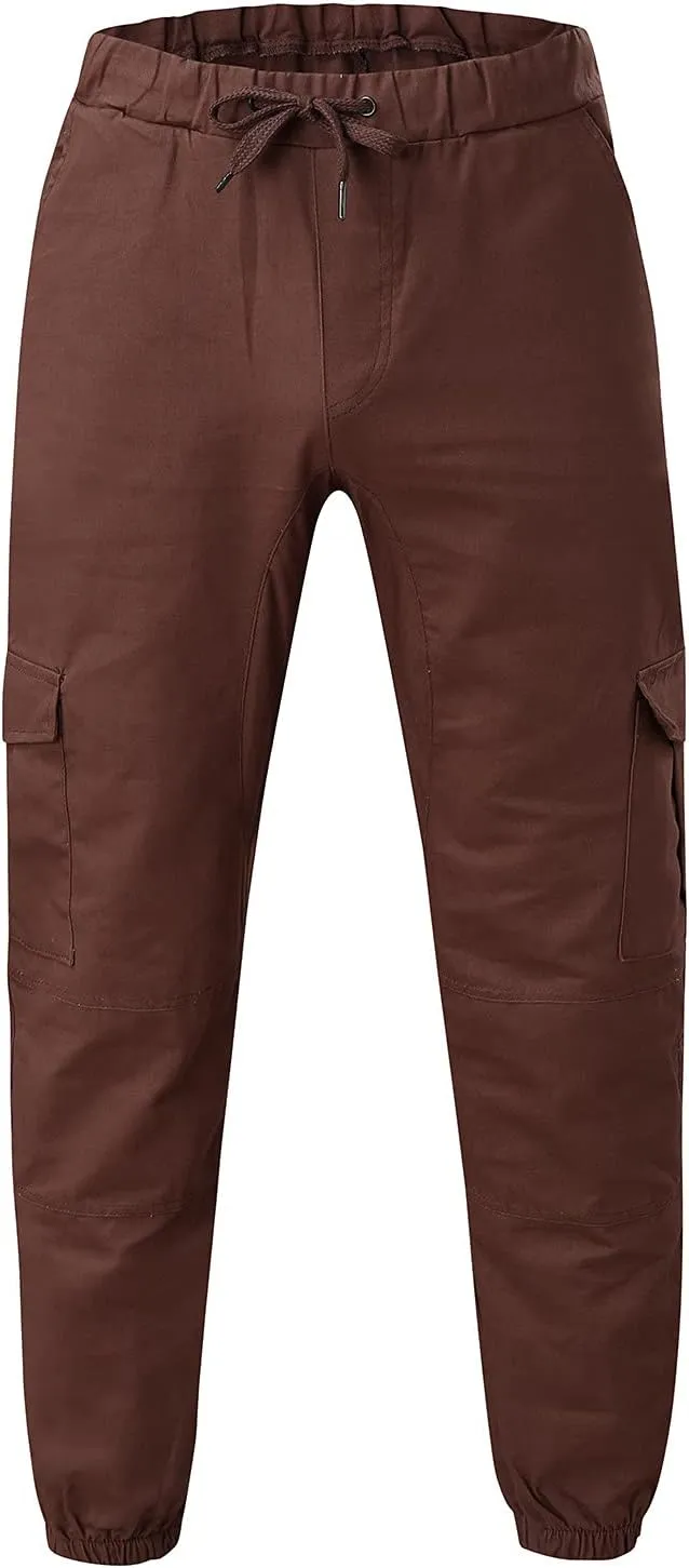 Cargo Pants for Men Relaxed Fit Sweatpants Loose Fit Open Bottom Mesh Athletic Pants with Zipper Pockets Men's Cargo