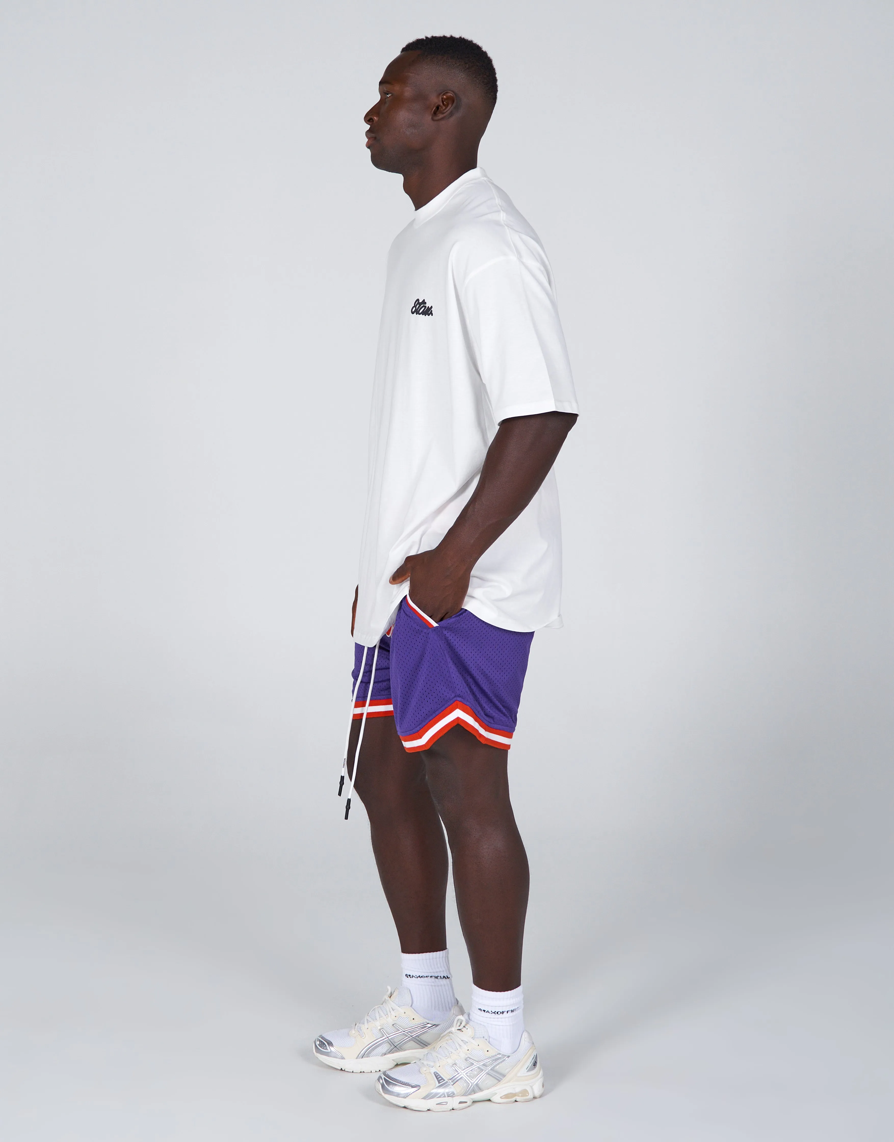 Court Drip Basketball Tee - White & Black