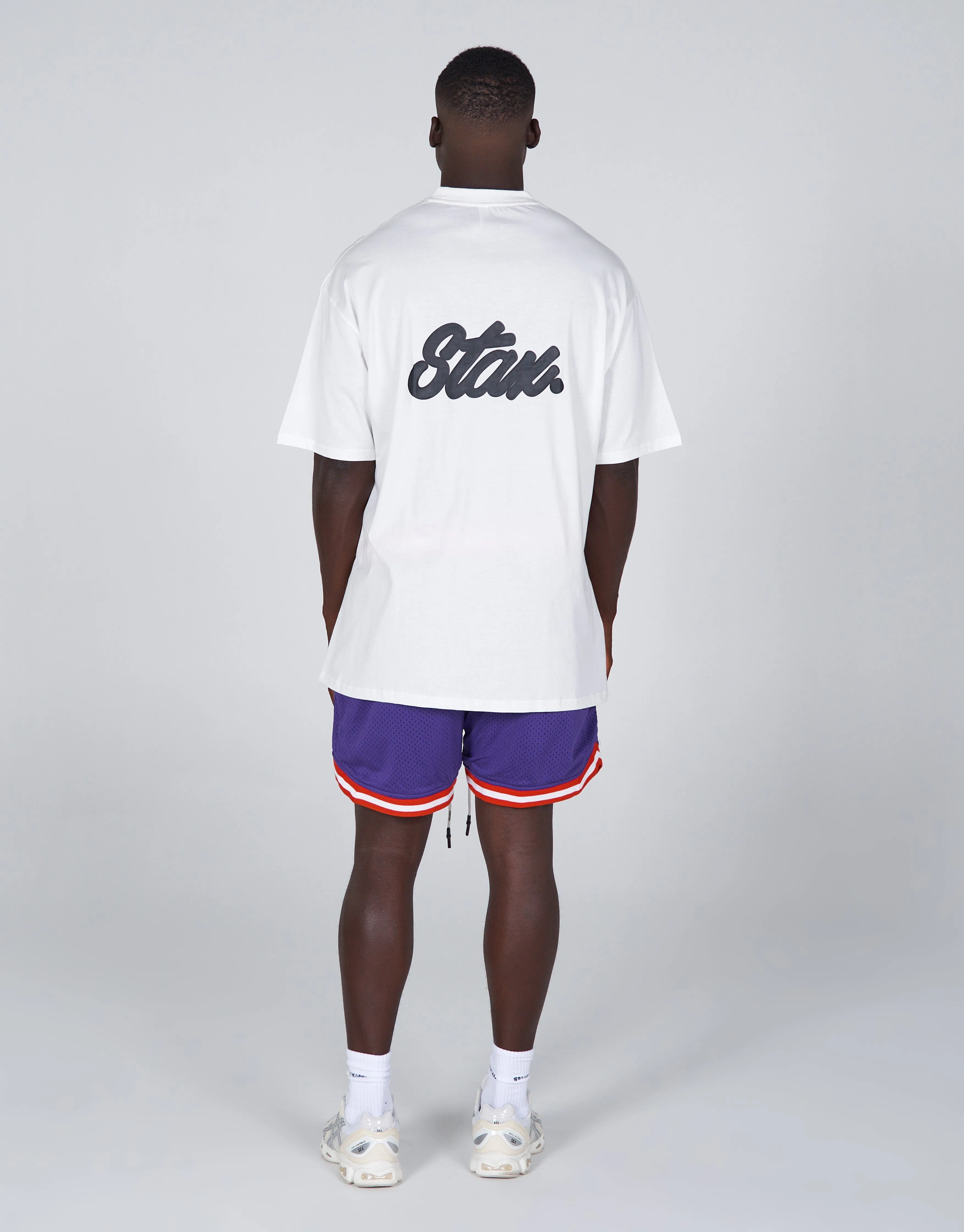 Court Drip Basketball Tee - White & Black