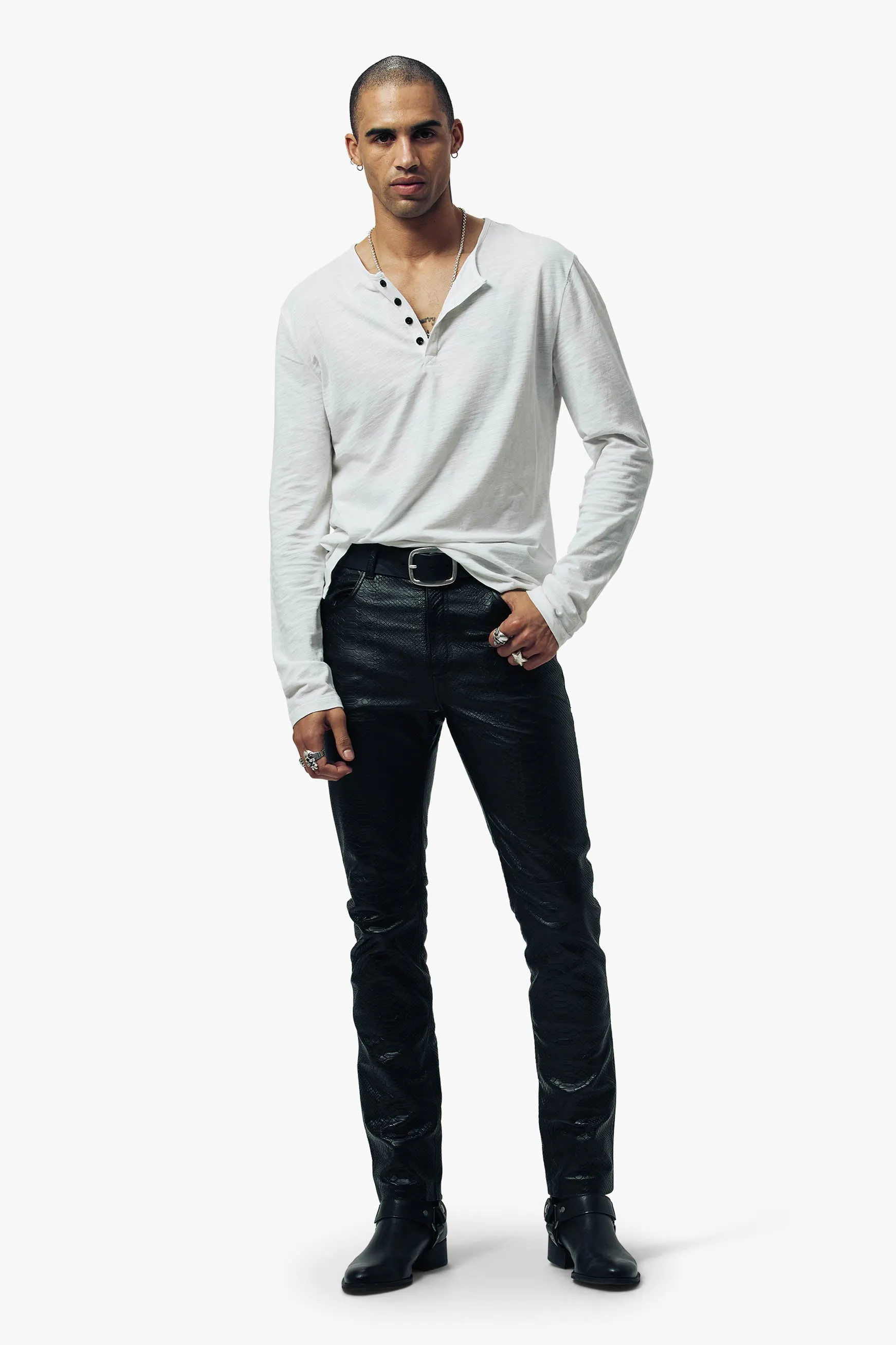 Leather Croc Pants