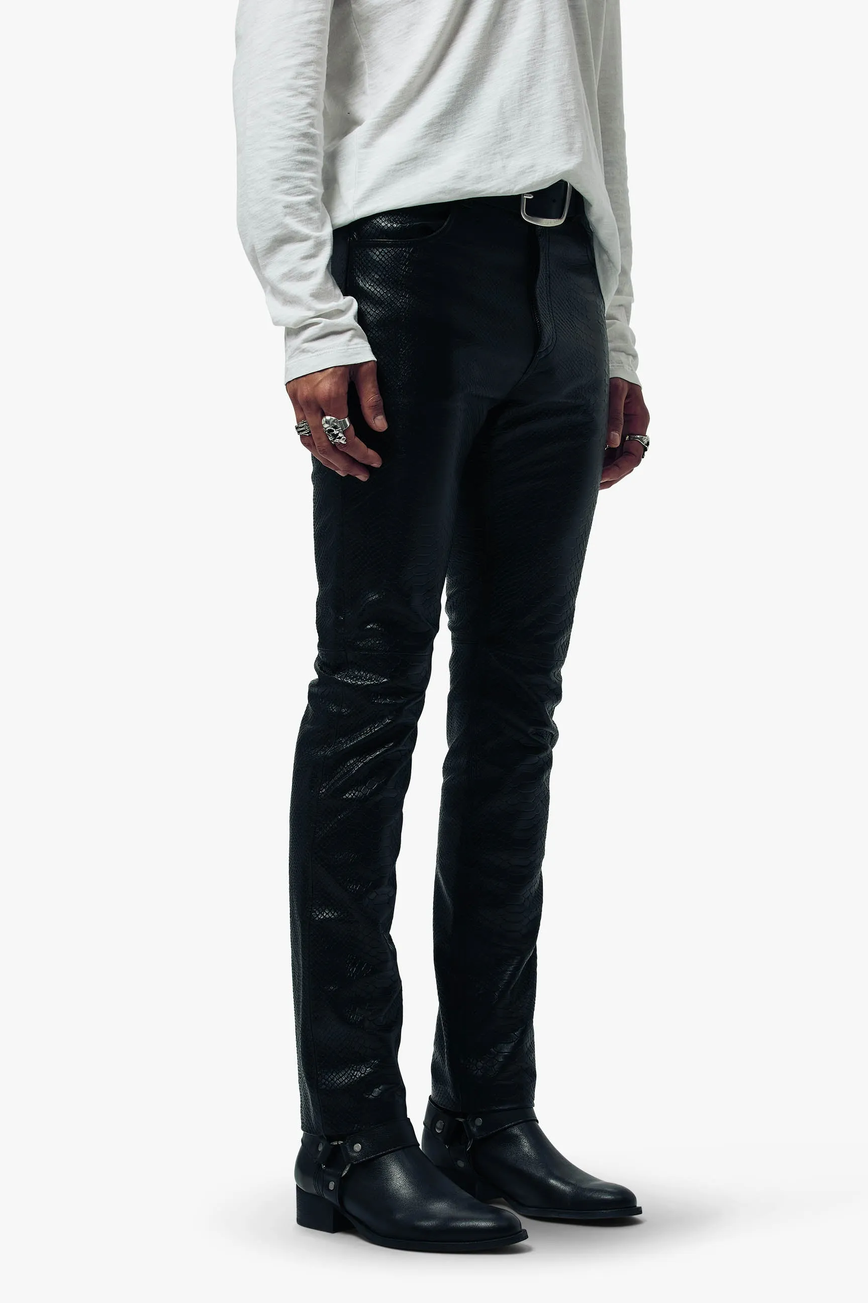 Leather Croc Pants