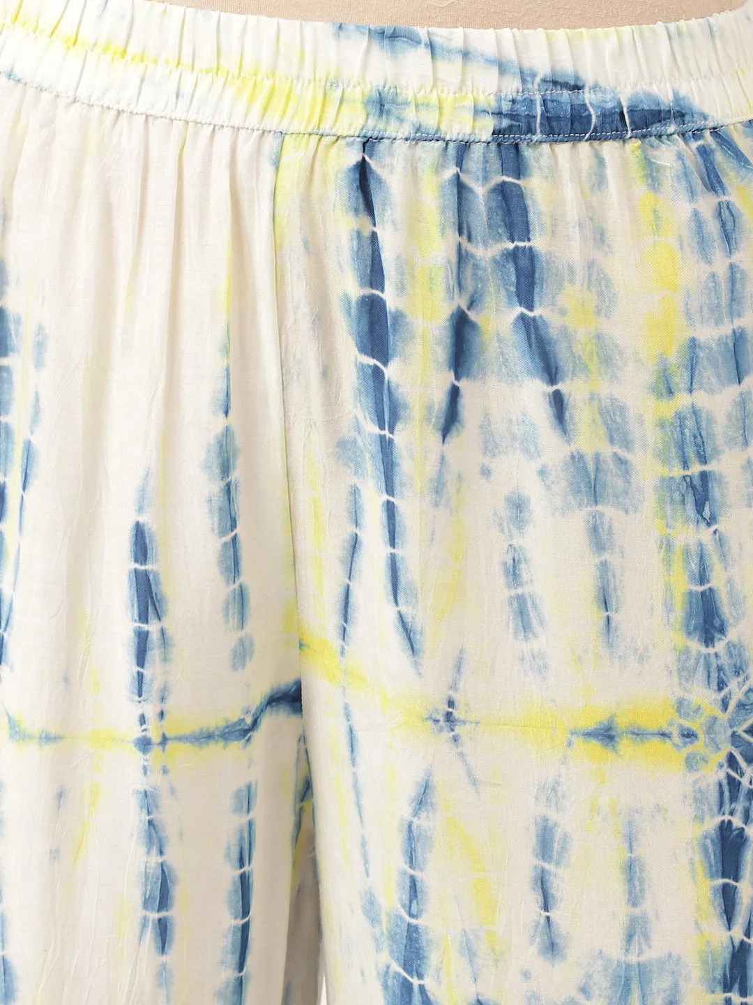 Light Blue Tie Dye Muslin Co Ord Set