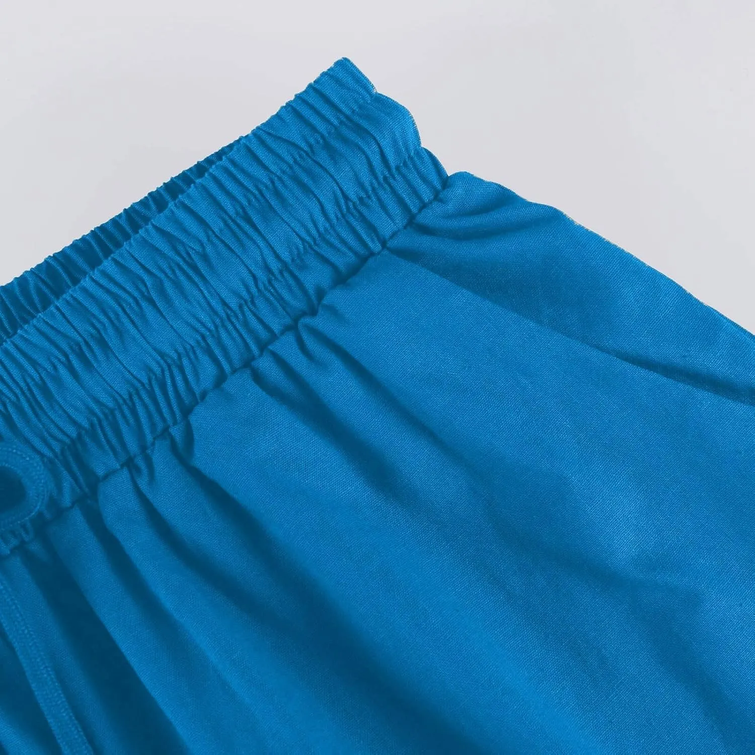 Linen Drawstring Pants for Women Lightweight Shorts High Waisted Casual Summer Drawstring Beach Vacation Outfit