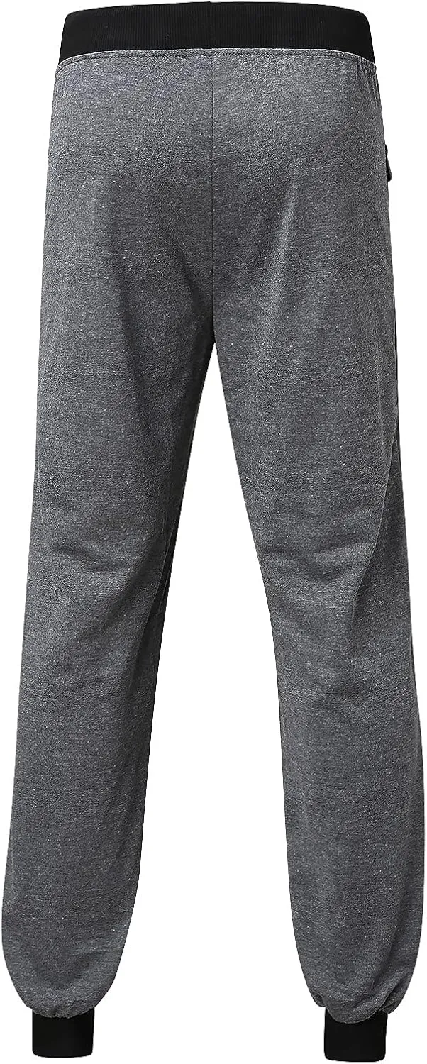 Mens Workout Cargo Sweatpants Casual Multi-Pockets Jogger Pants Streetwear Hiking Pants with Drawstring Men's Casual