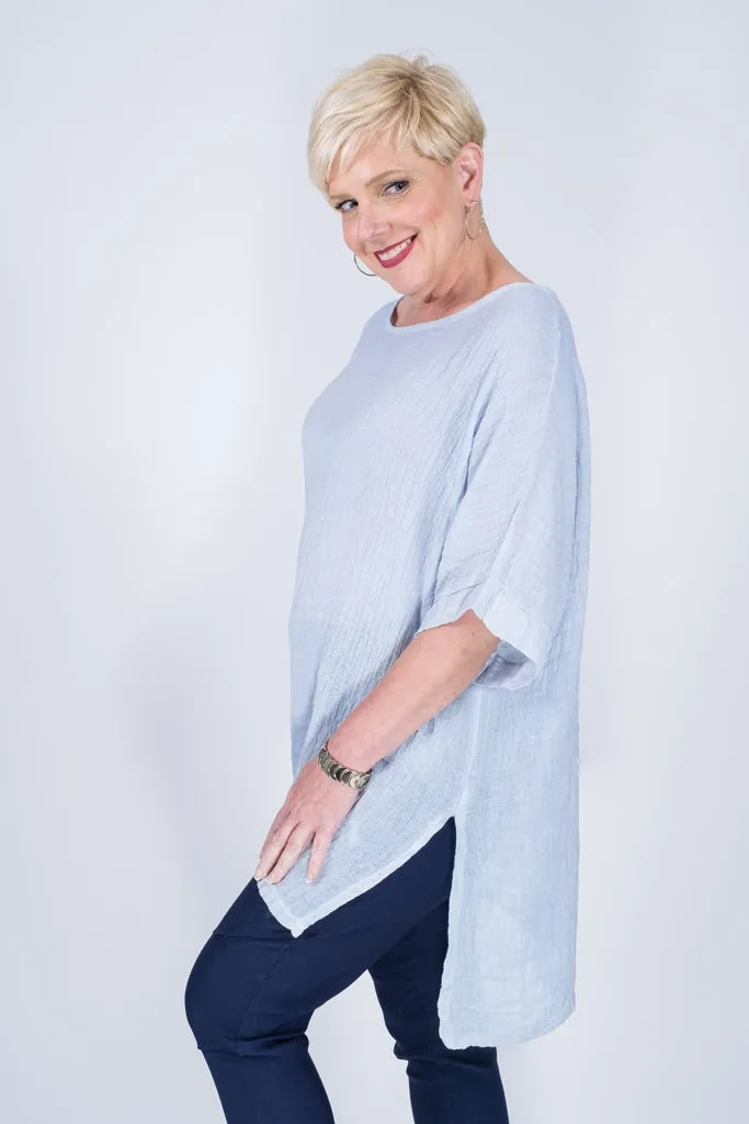 Oaklyn Crinkle Linen Top (BSS137)
