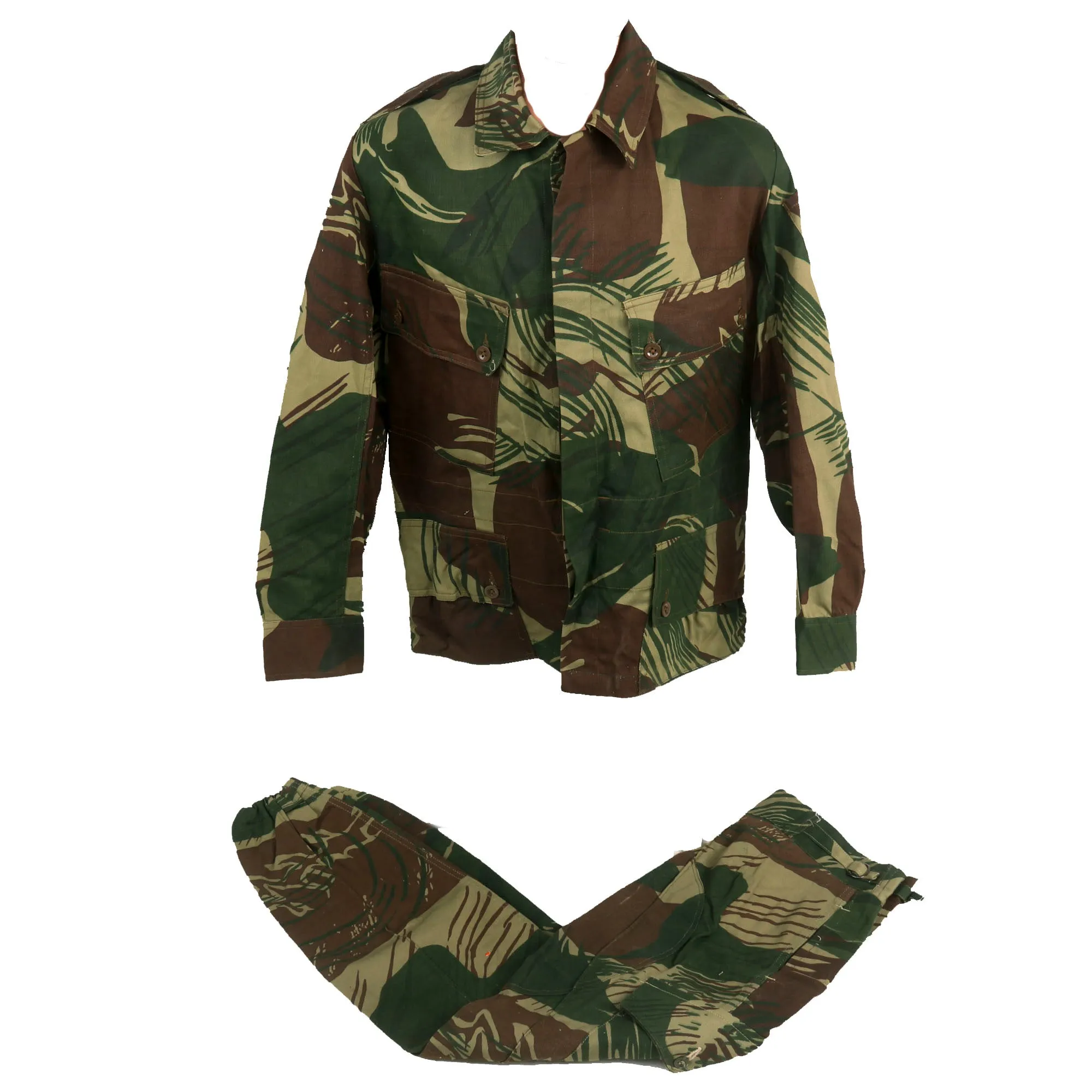 Original Rhodesian Bush War Era Named Rhodesian Brushstroke Camouflage Pattern Uniform Set Dated 1973 - “K. Von Goetz”