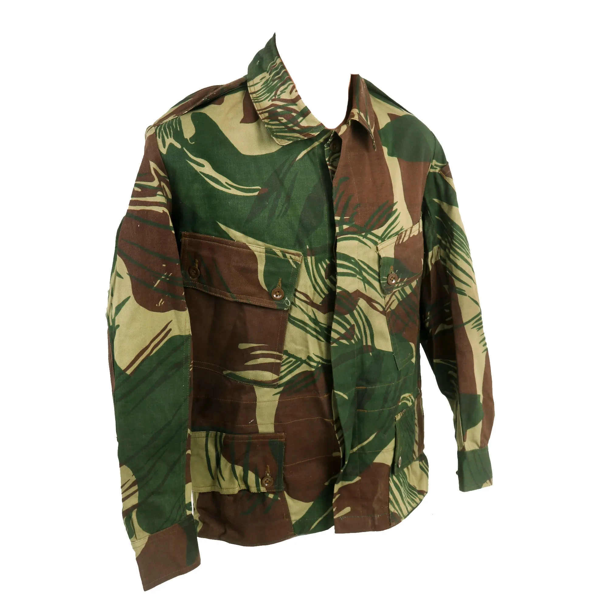 Original Rhodesian Bush War Era Named Rhodesian Brushstroke Camouflage Pattern Uniform Set Dated 1973 - “K. Von Goetz”