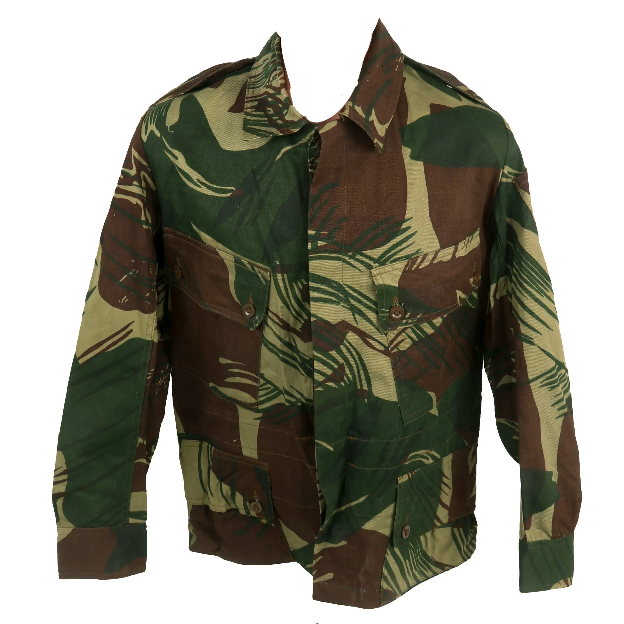 Original Rhodesian Bush War Era Named Rhodesian Brushstroke Camouflage Pattern Uniform Set Dated 1973 - “K. Von Goetz”