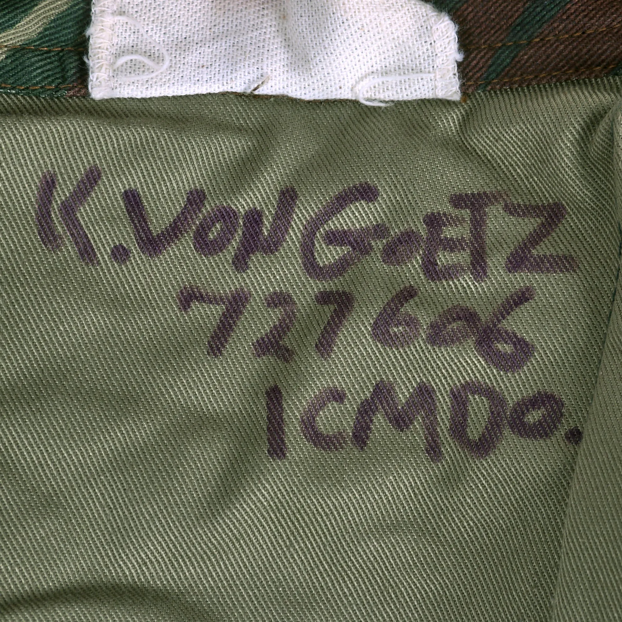 Original Rhodesian Bush War Era Named Rhodesian Brushstroke Camouflage Pattern Uniform Set Dated 1973 - “K. Von Goetz”