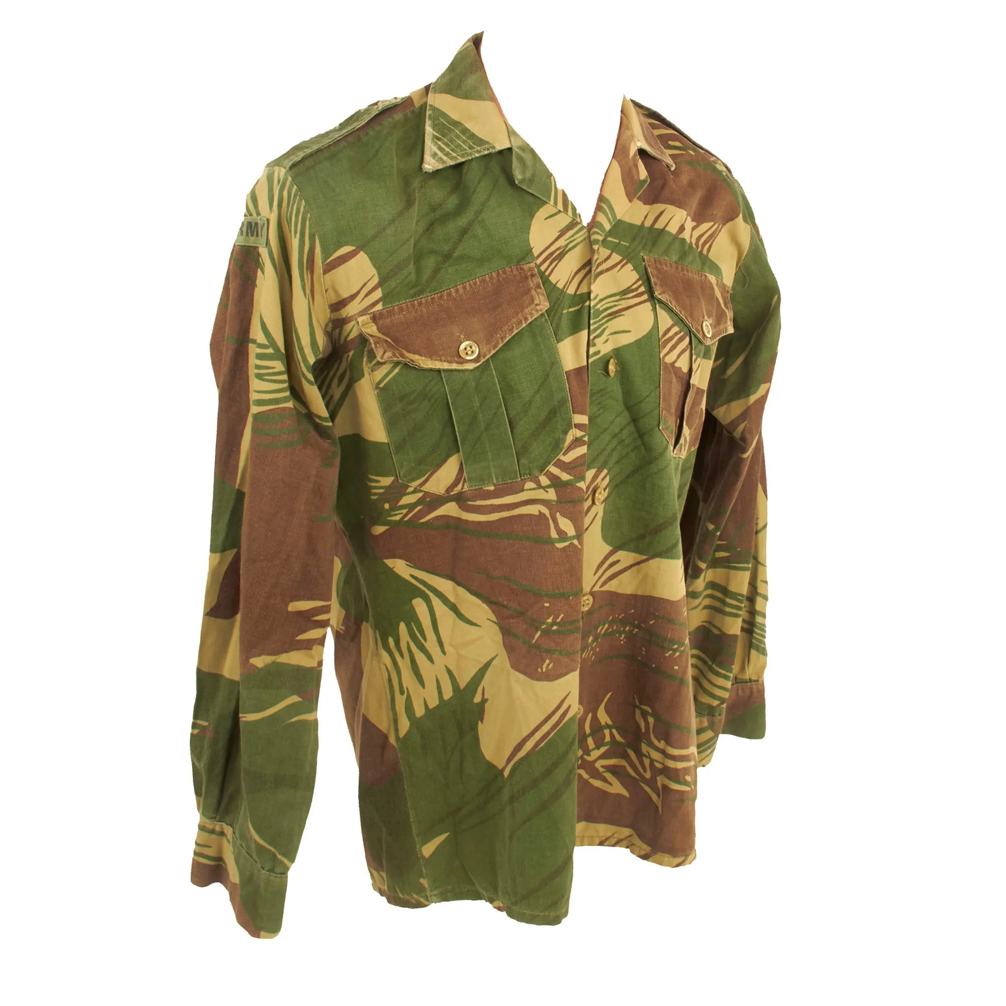 Original Rhodesian Bush War Era Rhodesian Brushstroke Camouflage Pattern Uniform Set by Statesman