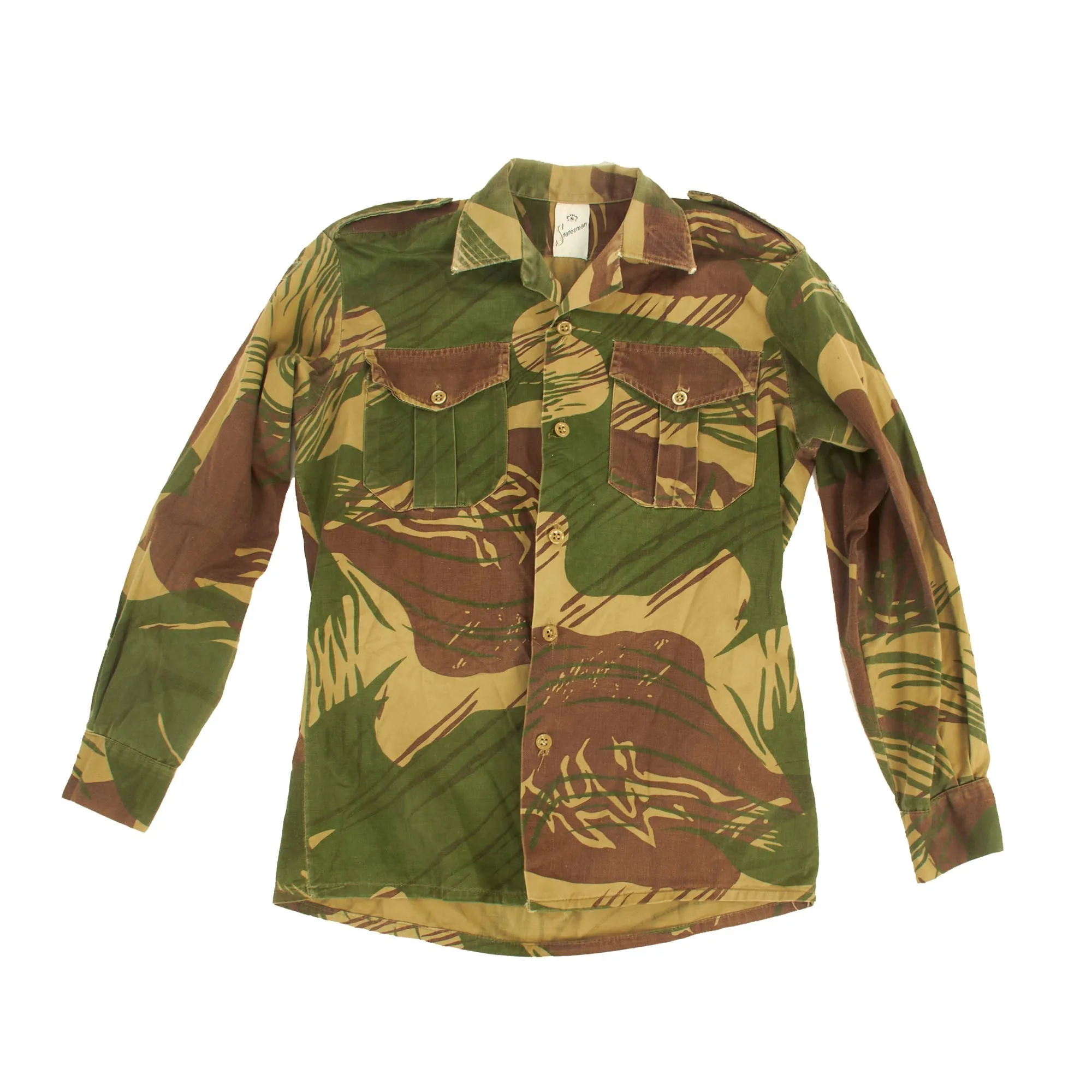 Original Rhodesian Bush War Era Rhodesian Brushstroke Camouflage Pattern Uniform Set by Statesman