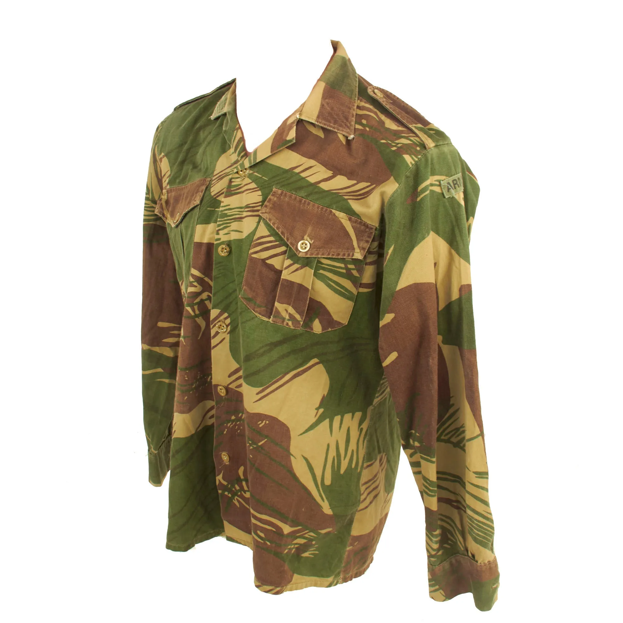 Original Rhodesian Bush War Era Rhodesian Brushstroke Camouflage Pattern Uniform Set by Statesman