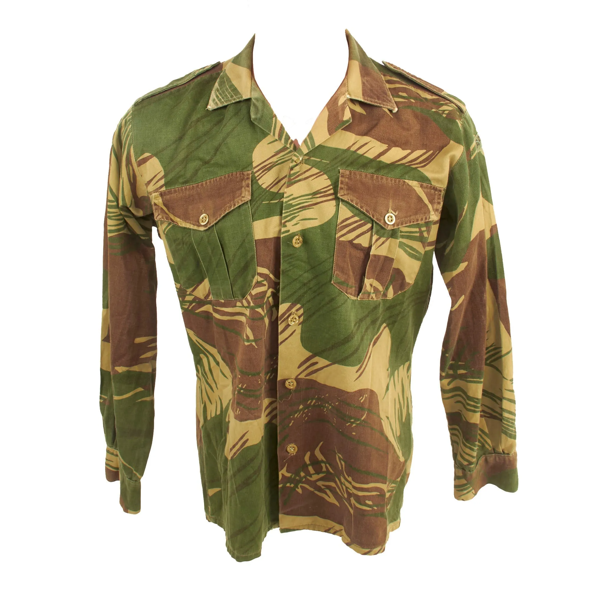 Original Rhodesian Bush War Era Rhodesian Brushstroke Camouflage Pattern Uniform Set by Statesman
