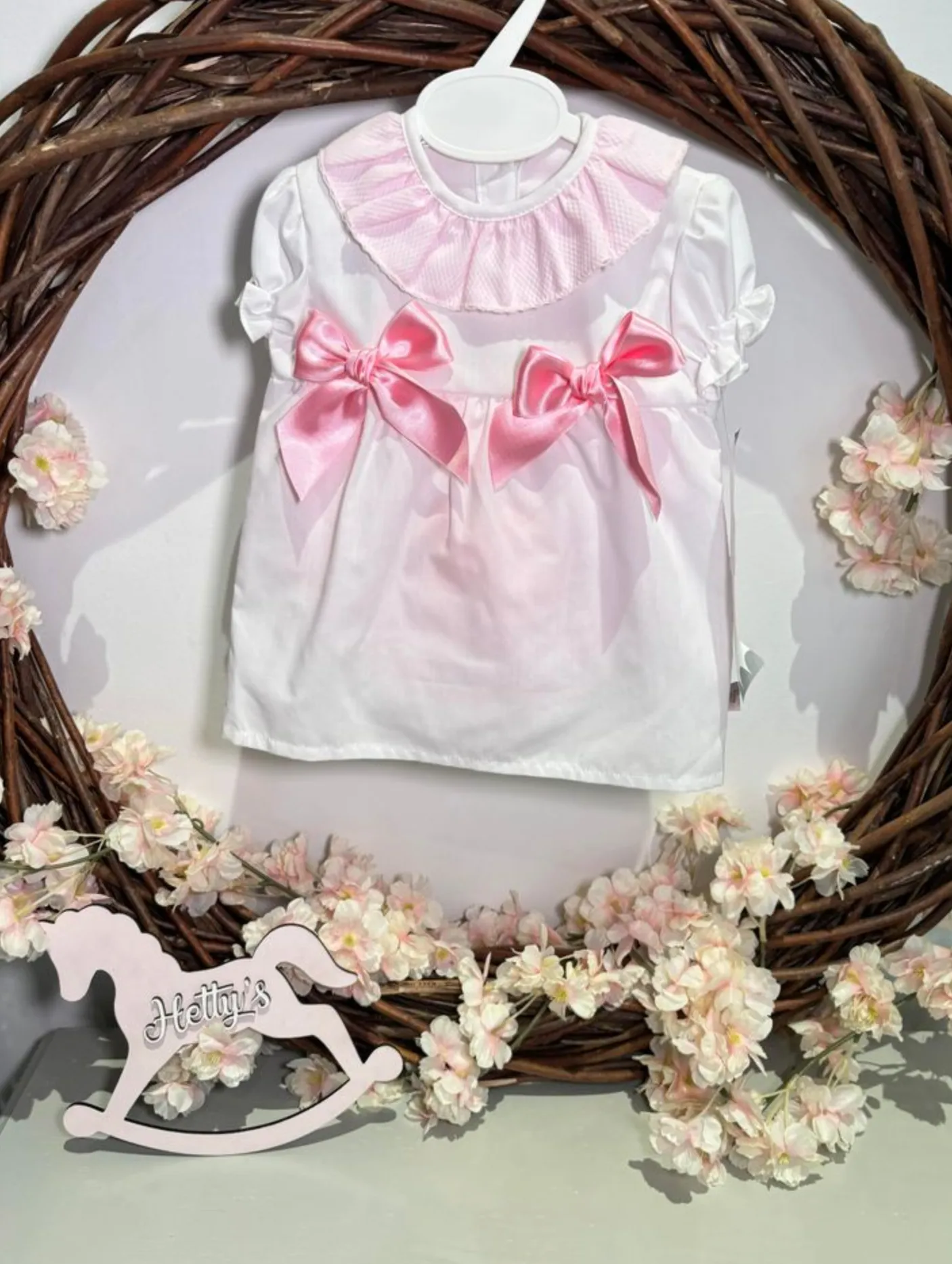Pink Double Bow Dress with pants