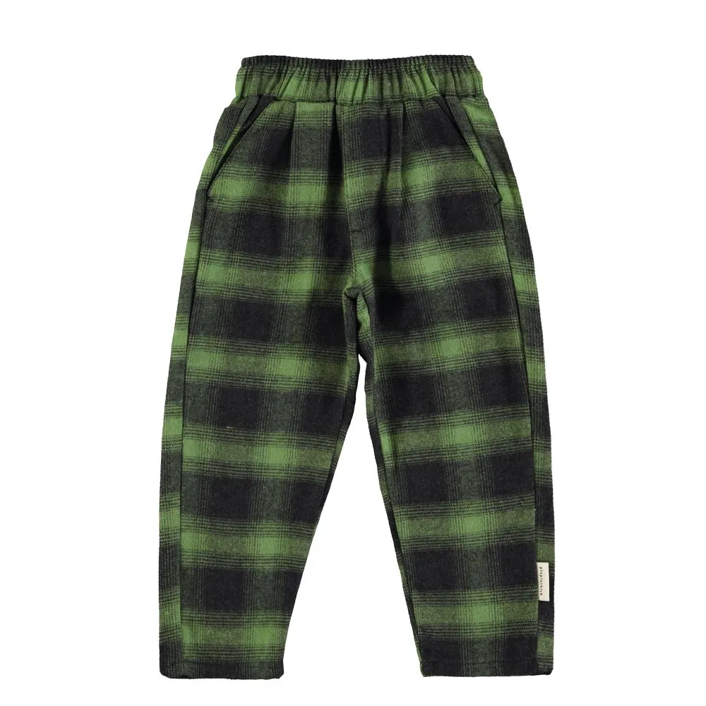 Trousers Green & Black Checkered