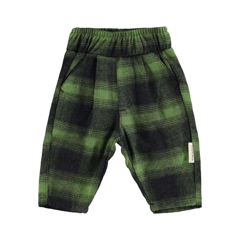 Trousers Green & Black Checkered