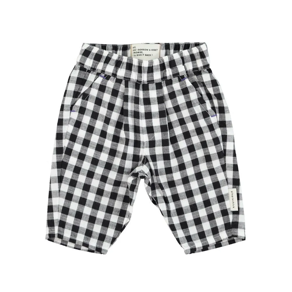 Unisex Trousers in Black & White Checkered