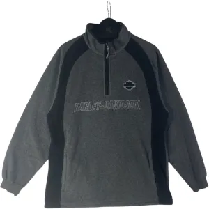 Vintage Harley Davidson 1/4 Zip Embroidered Spellout Fleece
