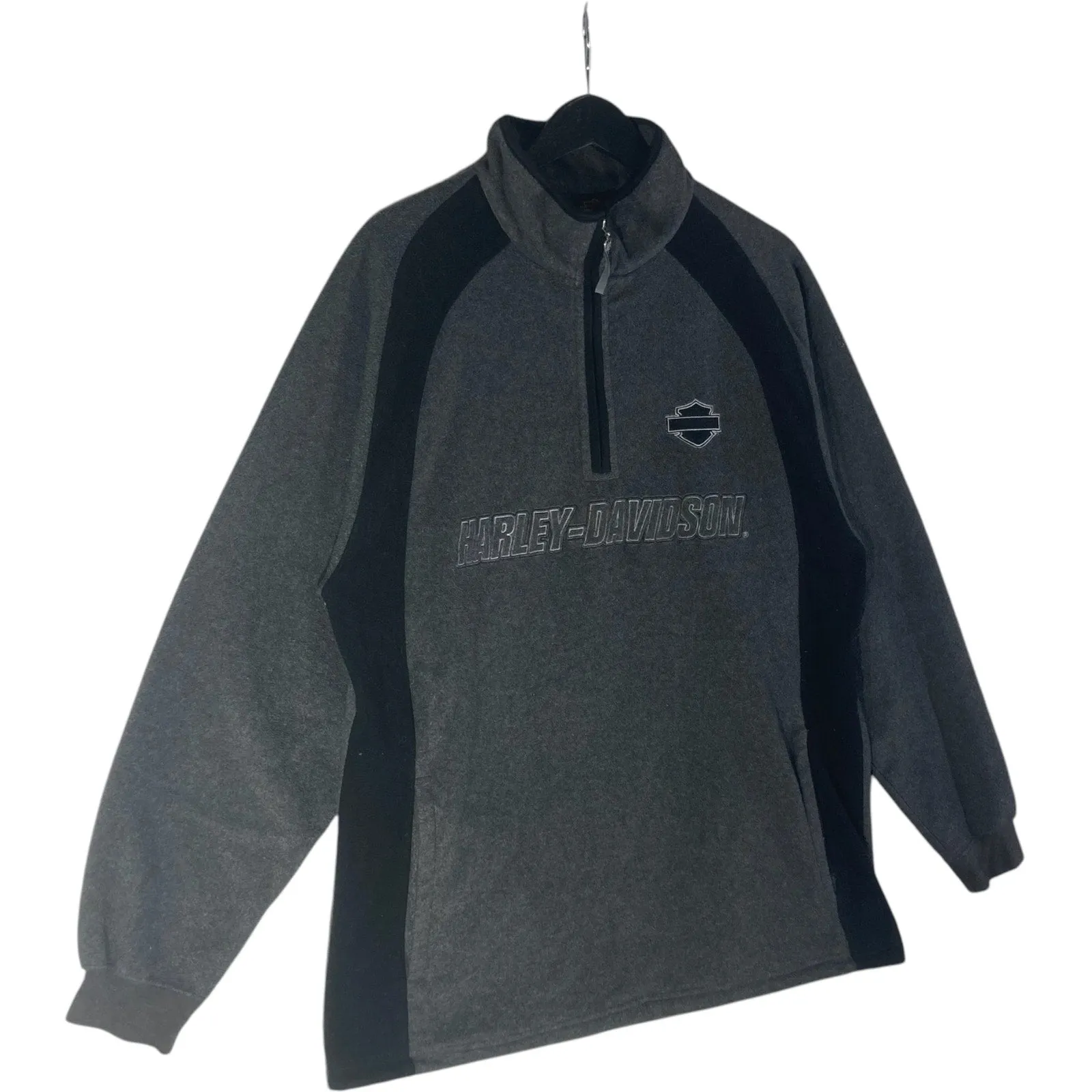 Vintage Harley Davidson 1/4 Zip Embroidered Spellout Fleece