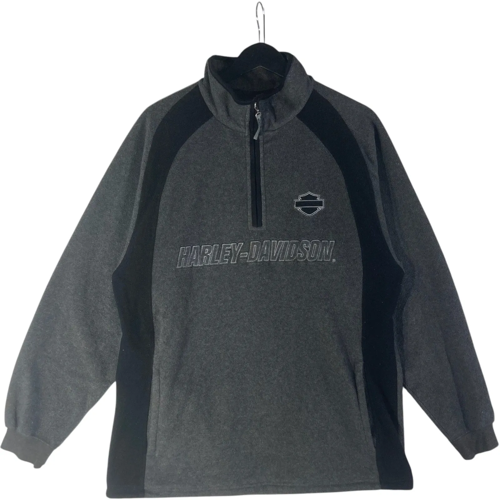 Vintage Harley Davidson 1/4 Zip Embroidered Spellout Fleece