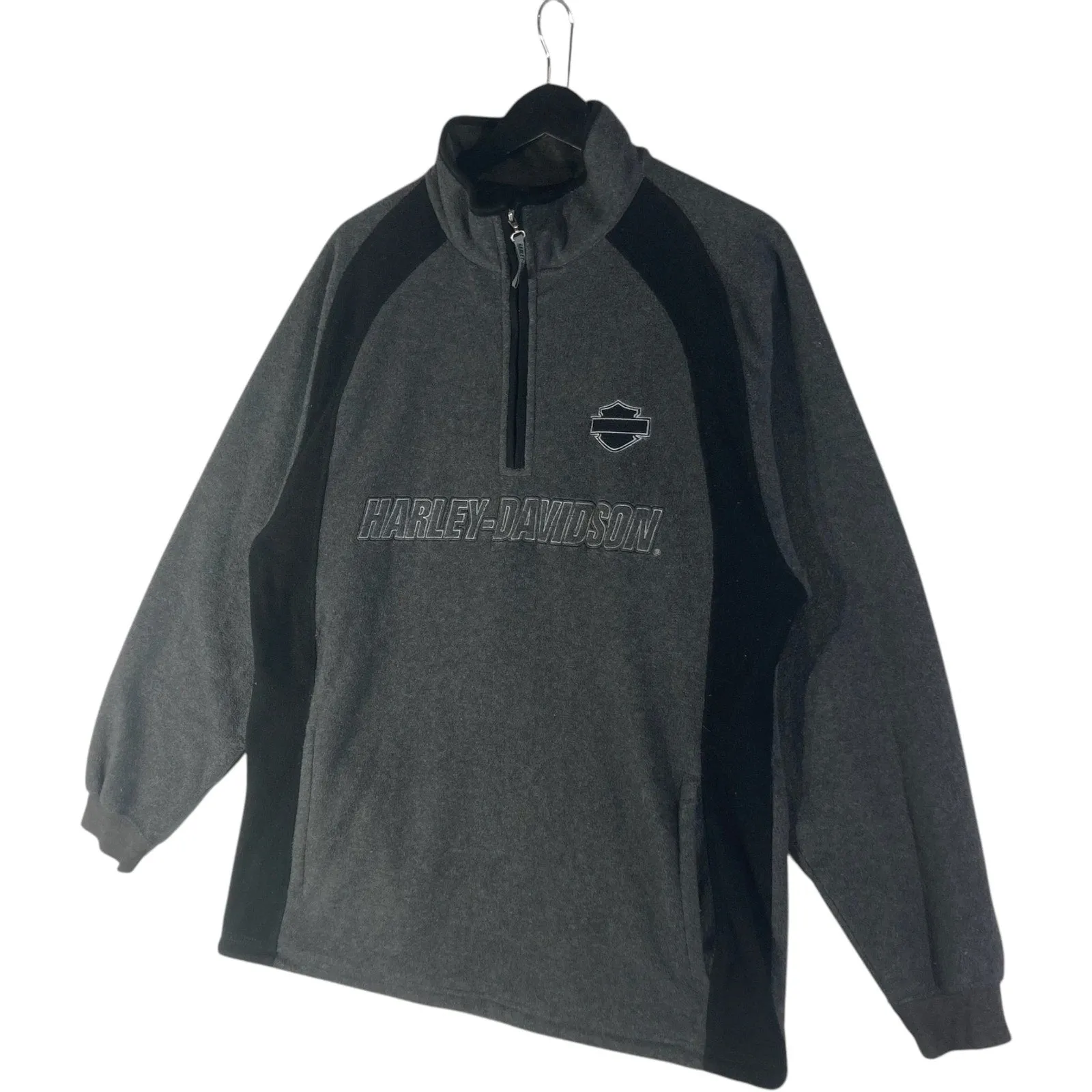 Vintage Harley Davidson 1/4 Zip Embroidered Spellout Fleece
