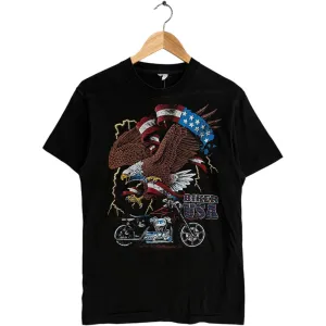 Vintage Harley Davidson Biker USA Riding Bike Eagle Tee