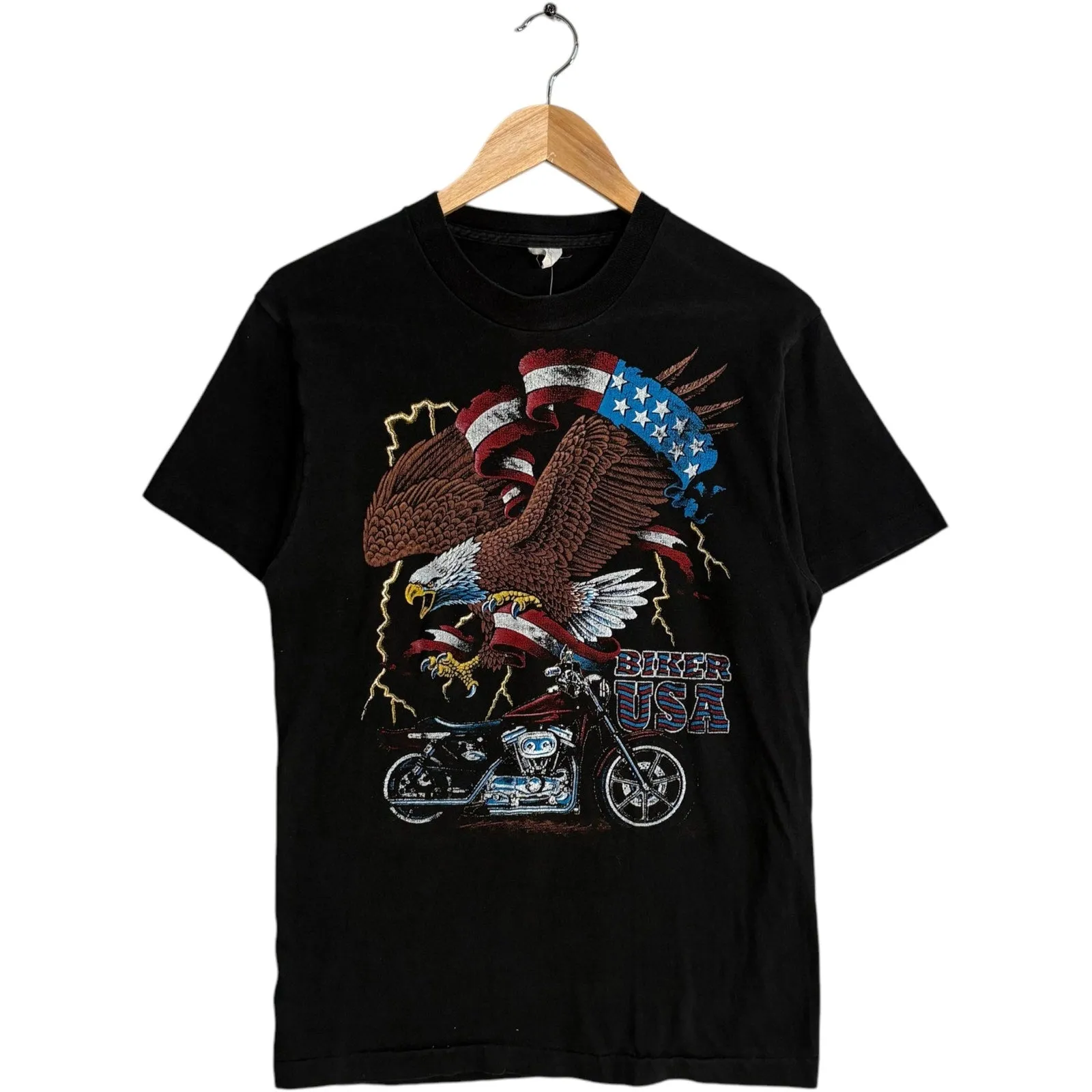 Vintage Harley Davidson Biker USA Riding Bike Eagle Tee