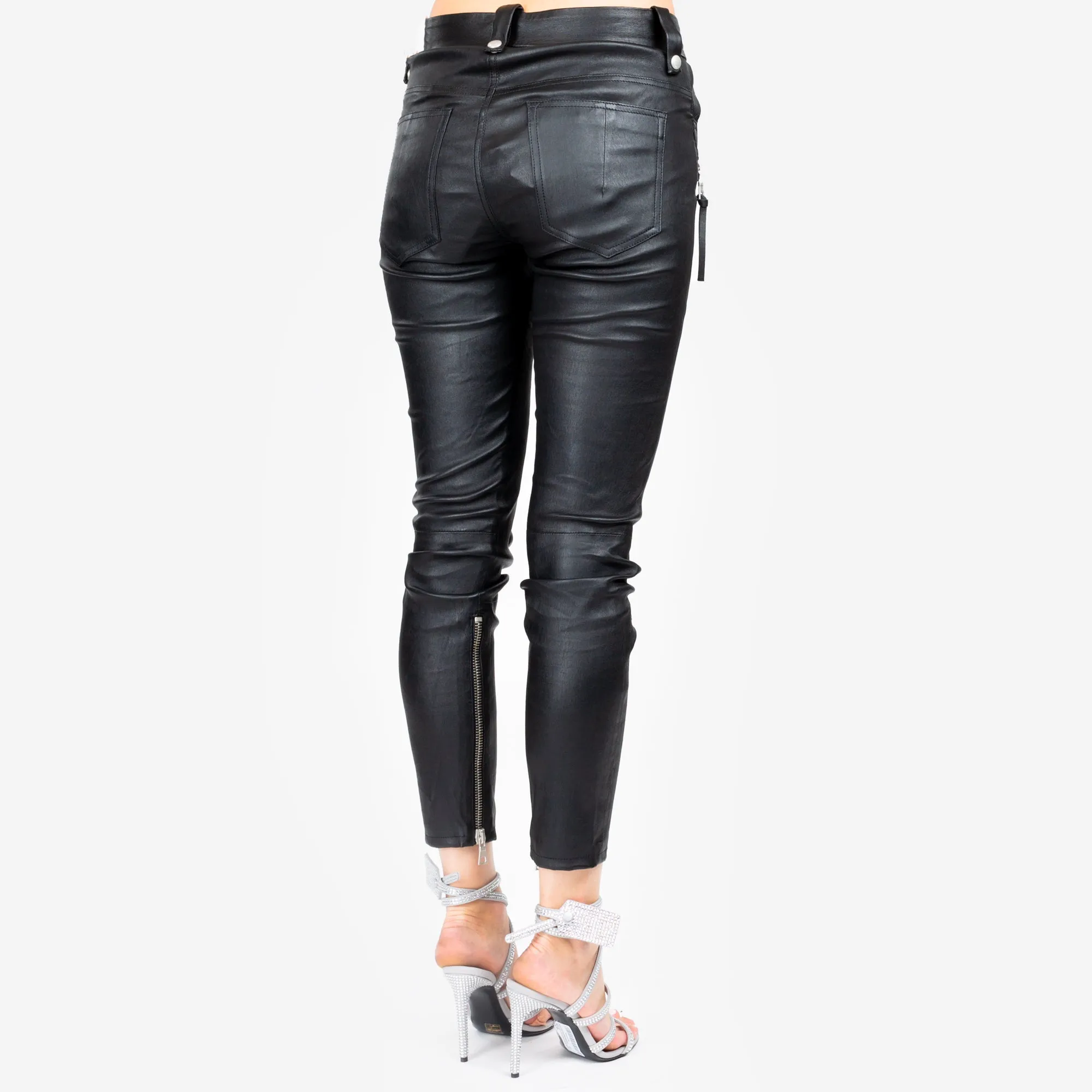 Womens Plonge Skinny Lace Up Pants